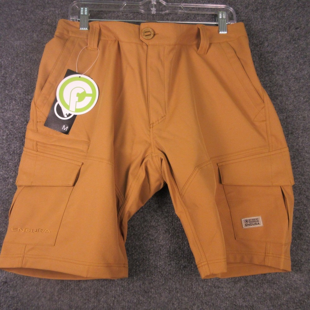 Endura Loop Cargo Cycling Shorts Mens Medium Brown Padded 10 Inseam Pockets‎ MTB